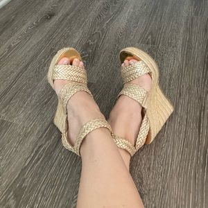 Michael Kors wedge espadrille gold size 5.5